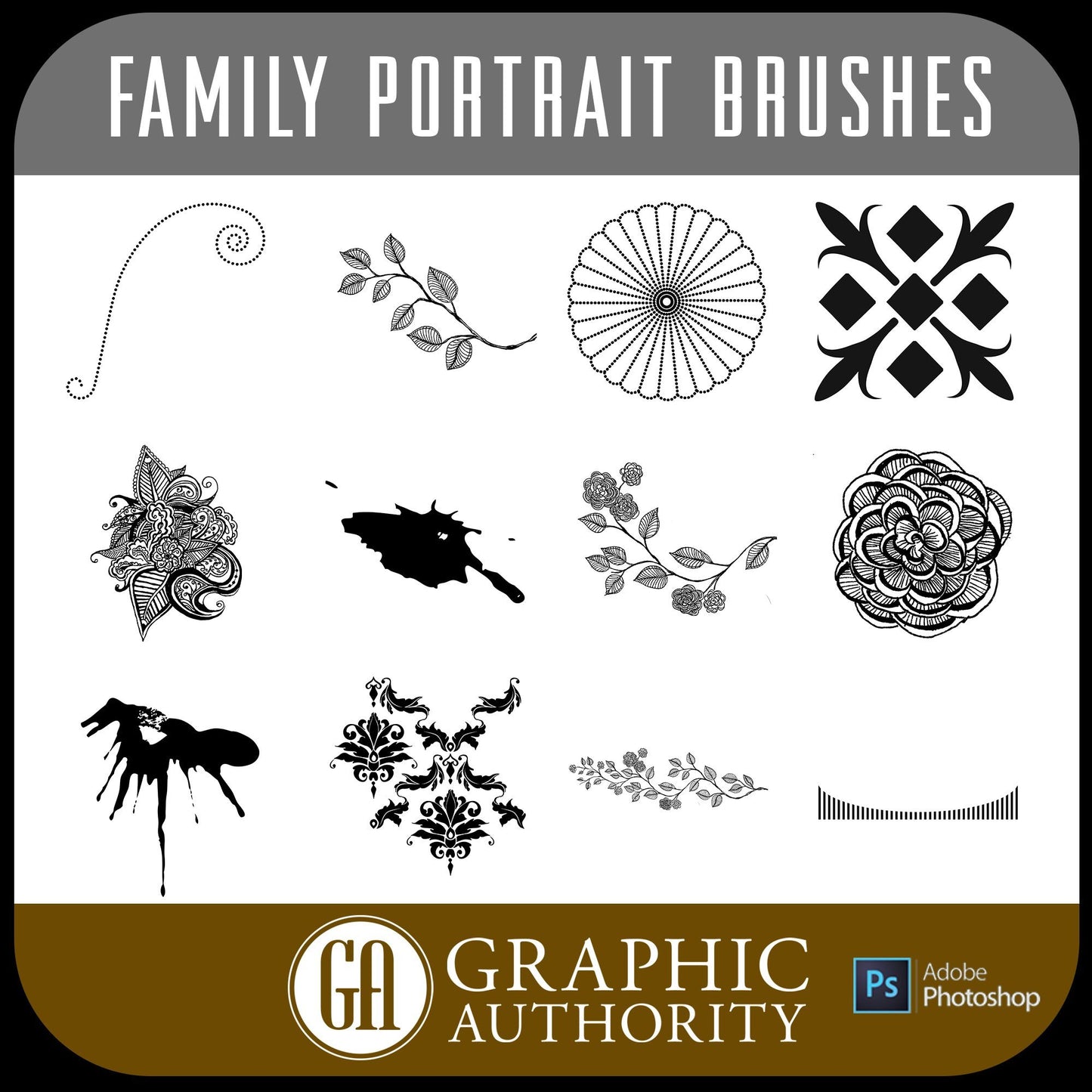 Family Portrait Photoshop ABR Brushes-Photoshop Template - Graphic Authority