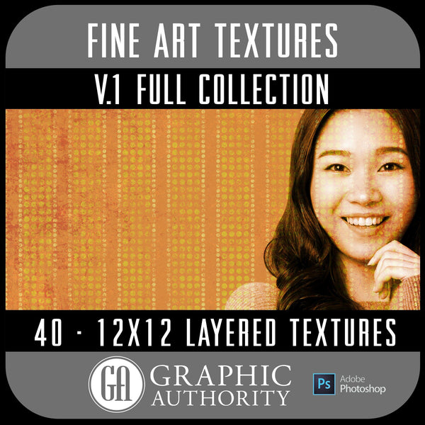 Fine Art V.1 - 12x12 Layered Textures - Full Collection-Photoshop Template - Graphic Authority