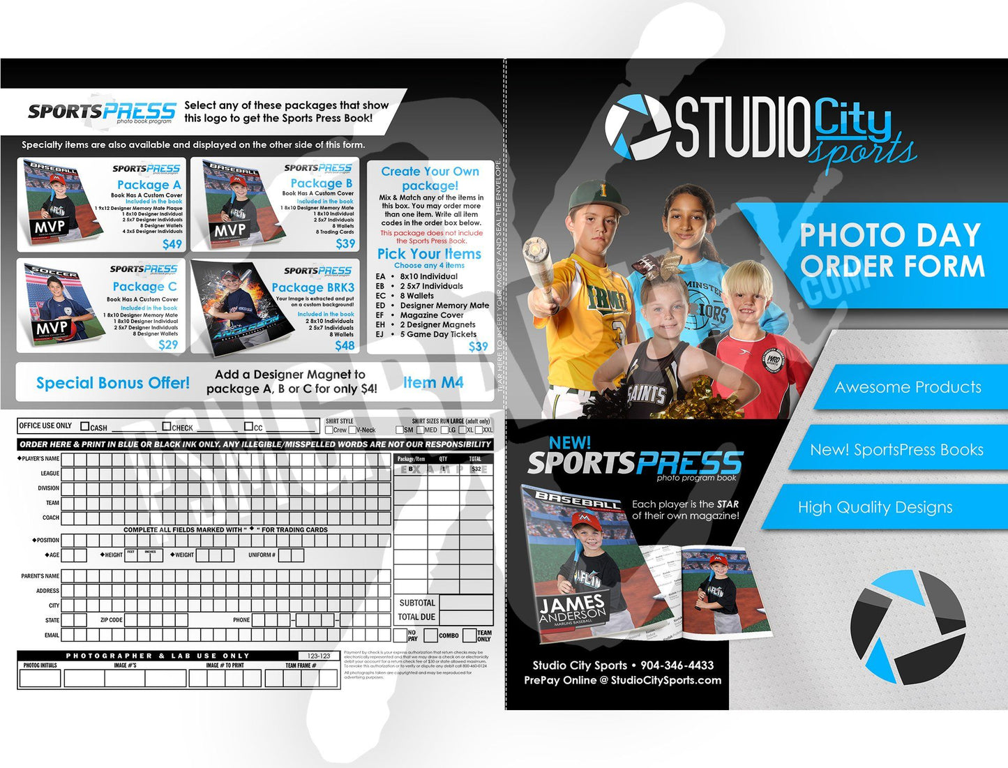 2020 Special - Traditional Youth Sports 11"x17" Envelope Template-Photoshop Template - PSMGraphix