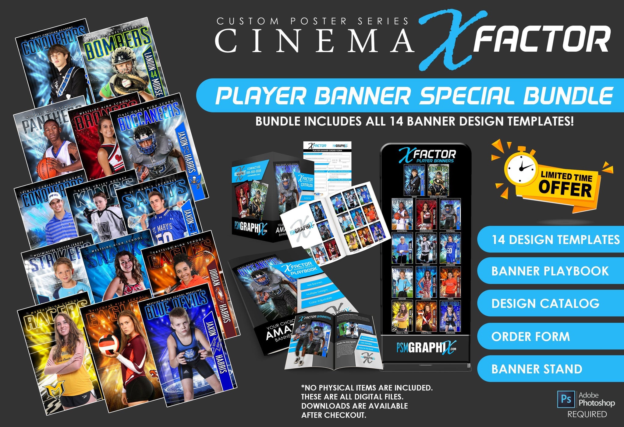 X FACTOR Banner Template Pack & Marketing Bundle - Limited Time Special-Photoshop Template - PSMGraphix