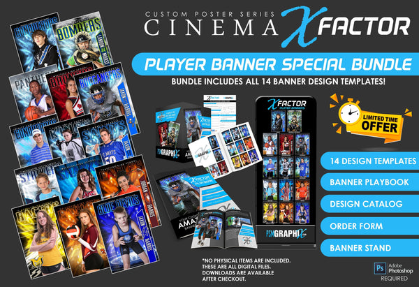 X FACTOR Banner Template Pack & Marketing Bundle - Limited Time Special-Photoshop Template - PSMGraphix