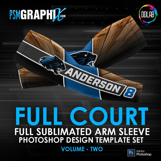 Full Court - V2 - Arm Sleeve Photoshop Template-Photoshop Template - PSMGraphix