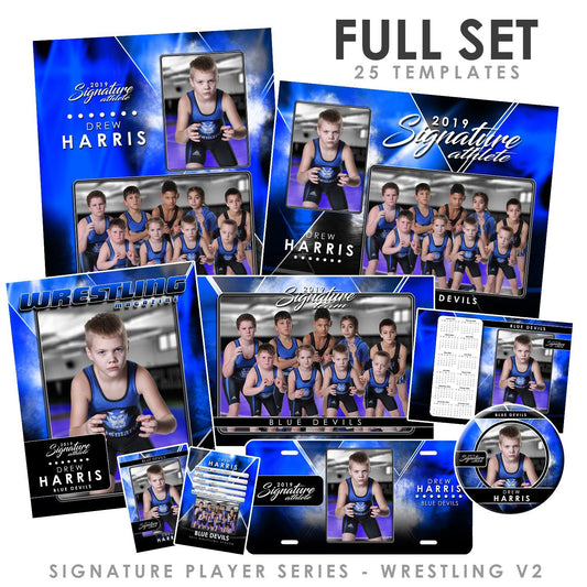 Signature Player - Wrestling - V2 - T&I Drop-In Collection-Photoshop Template - Photo Solutions