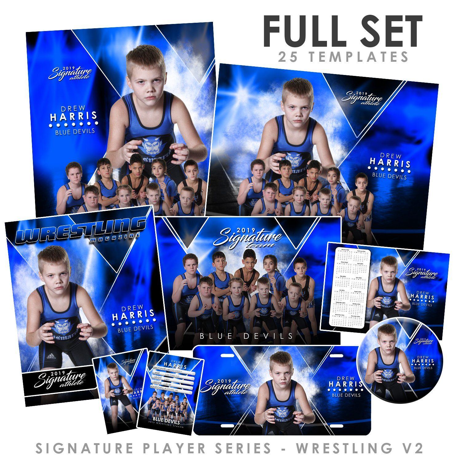 Signature Player - Wrestling - V2 - T&I Extraction Collection-Photoshop Template - Photo Solutions
