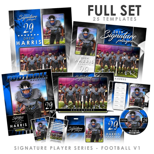 Signature Player - Football - V1 - T&I Drop-In Collection-Photoshop Template - Photo Solutions