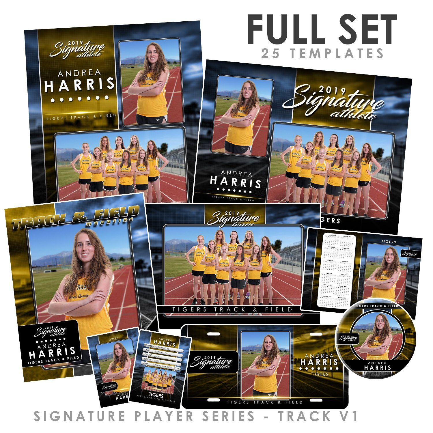 Signature Player - Track & Field - V1 - T&I Drop-In Collection-Photoshop Template - Photo Solutions