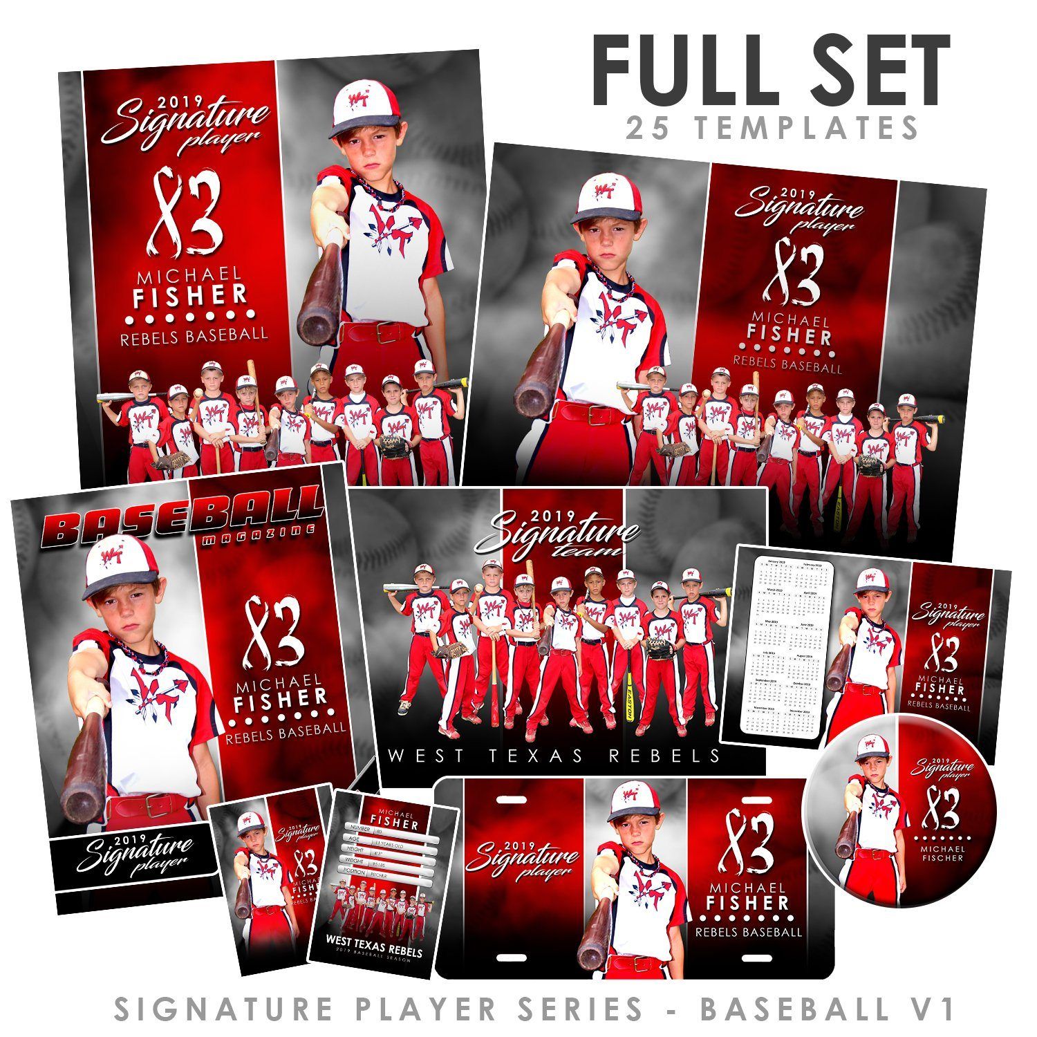 Signature Player - Baseball - V1 - T&I Extraction Collection-Photoshop Template - Photo Solutions
