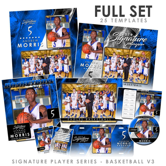 Signature Player - Basketball - V3 - T&I Drop-In Collection-Photoshop Template - Photo Solutions