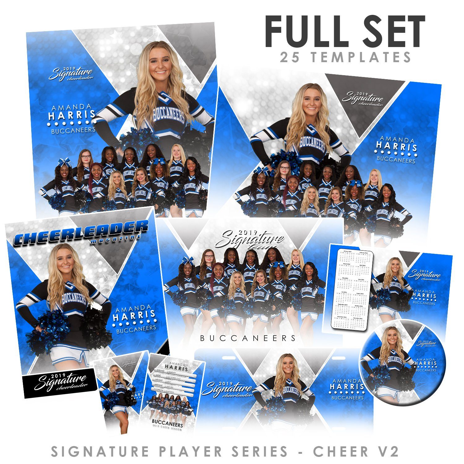 Signature Player - Cheer - V2 - T&I Extraction Collection-Photoshop Template - Photo Solutions