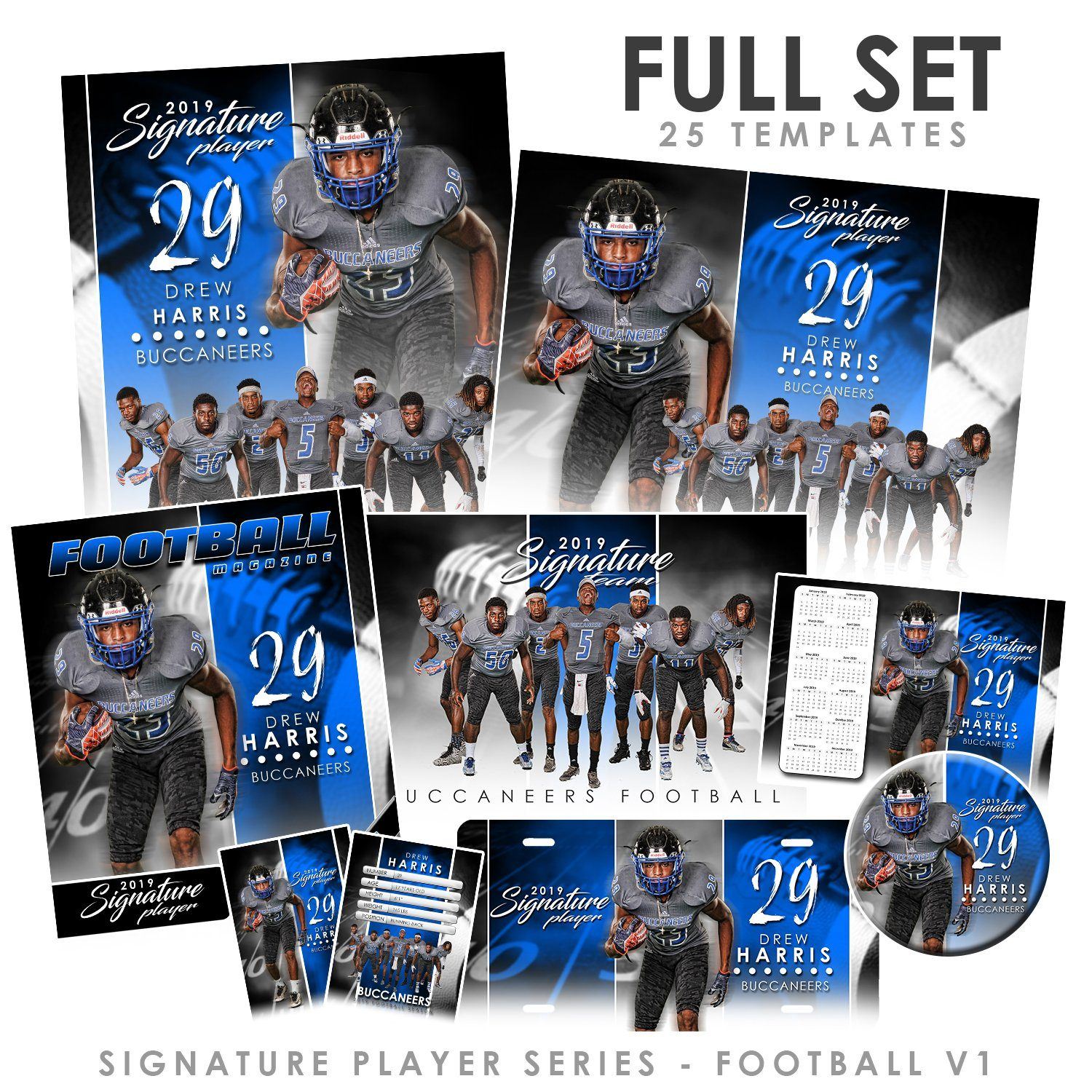Signature Player - Football - V1 - T&I Extraction Collection-Photoshop Template - Photo Solutions