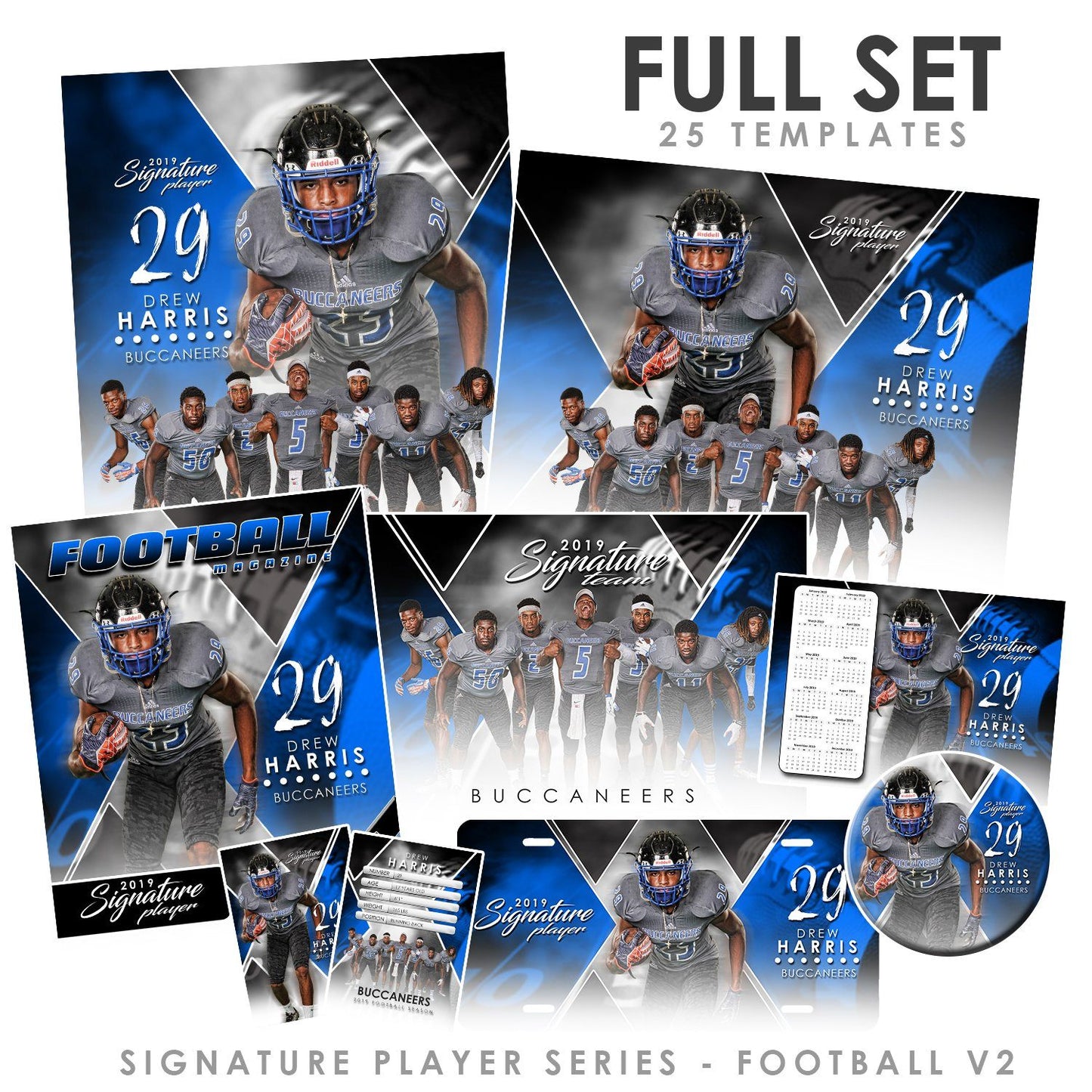 Signature Player - Football - V2 - T&I Extraction Collection-Photoshop Template - Photo Solutions