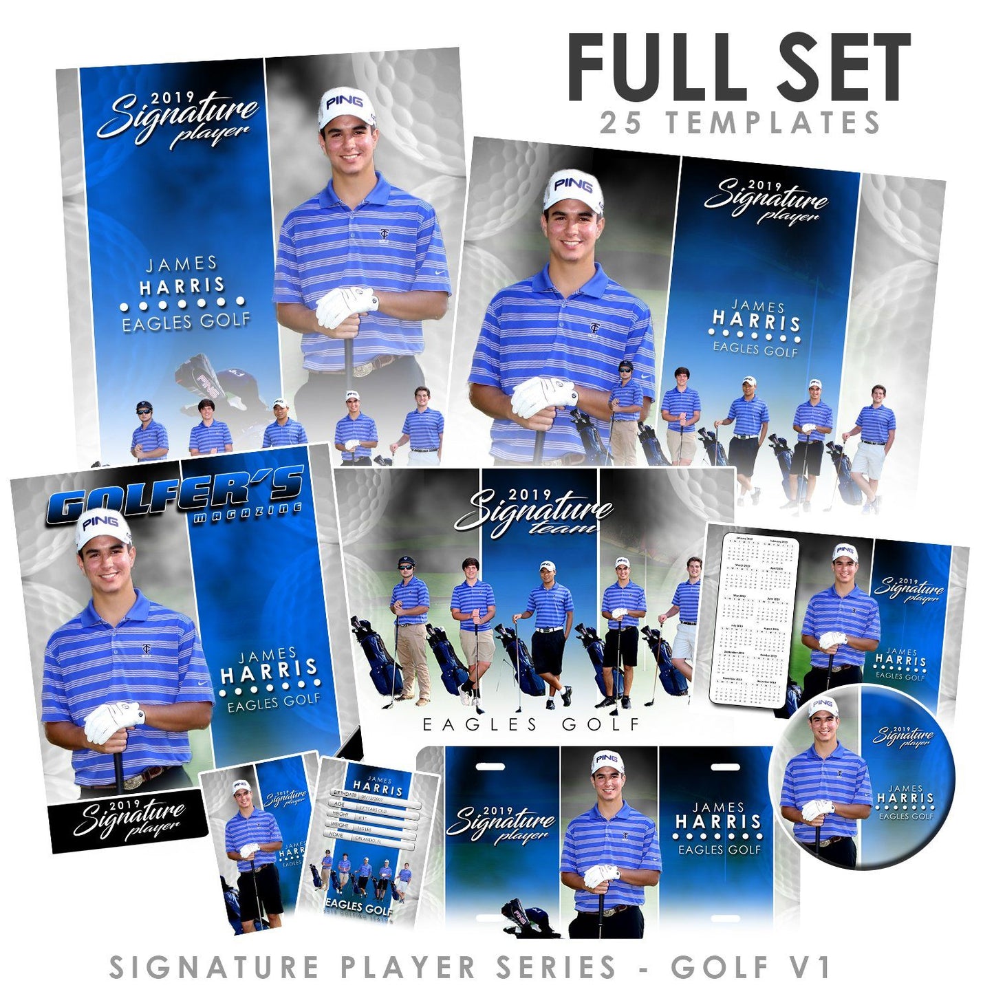 Signature Player - Golf - V1 - T&I Extraction Collection-Photoshop Template - Photo Solutions