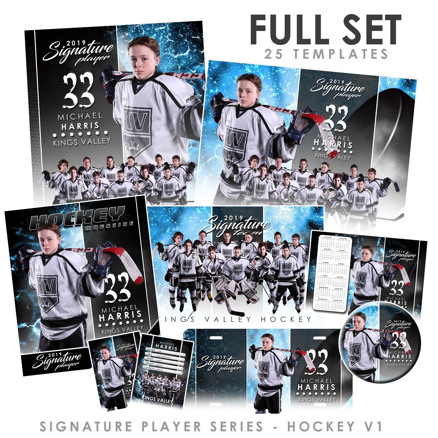 Signature Player - Hockey - V1 - T&I Extraction Collection-Photoshop Template - Photo Solutions