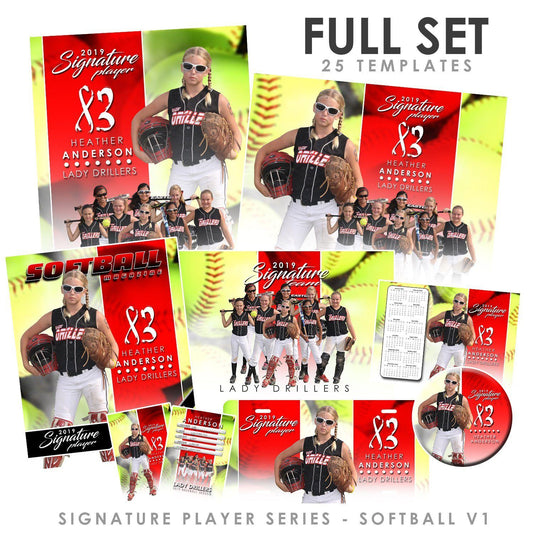 Signature Player - Softball - V1 - T&I Extraction Collection-Photoshop Template - Photo Solutions