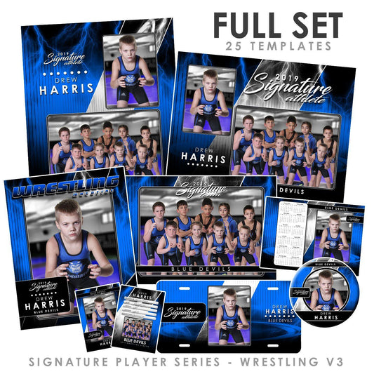 Signature Player - Wrestling - V3 - T&I Drop-In Collection-Photoshop Template - Photo Solutions