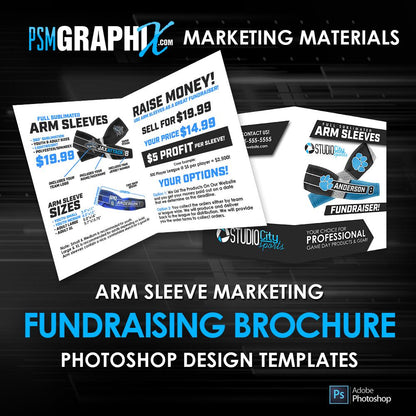 Arm Sleeve Marketing - Fundraiser Brochure-Photoshop Template - PSMGraphix