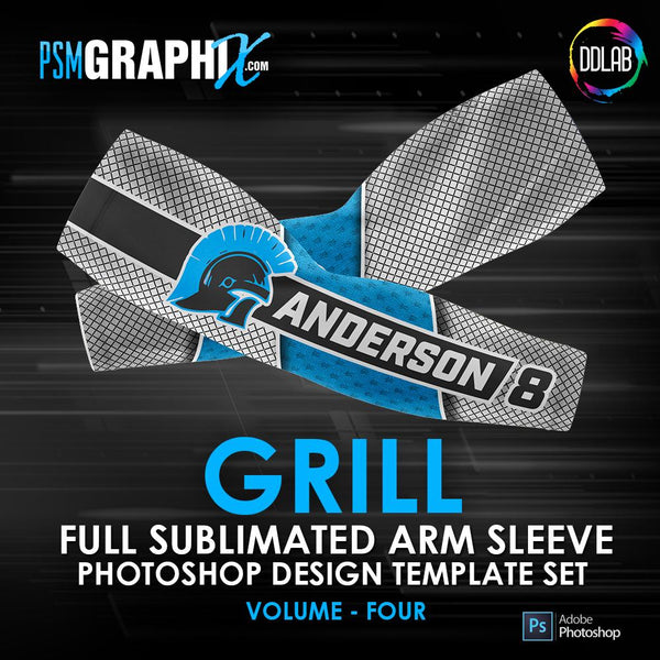 Grill - V4 - Arm Sleeve Photoshop Template-Photoshop Template - PSMGraphix