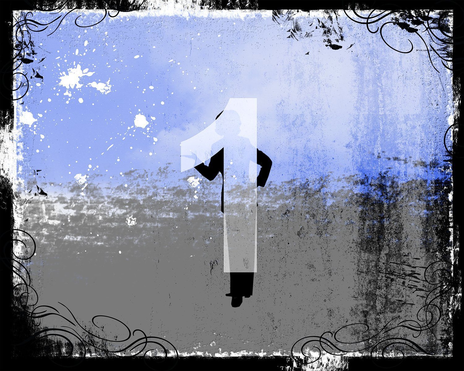 Artist Pallet - Grunge Border Landscape Photo Frame-Photoshop Template - Graphic Authority