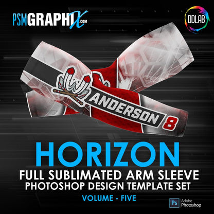 HORIZON - V5 - Arm Sleeve Photoshop Template-Photoshop Template - PSMGraphix