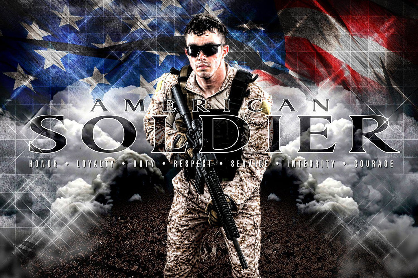 American Soldier - V.1 - Heroes Series - Poster/Banner H-Photoshop Template - Photo Solutions