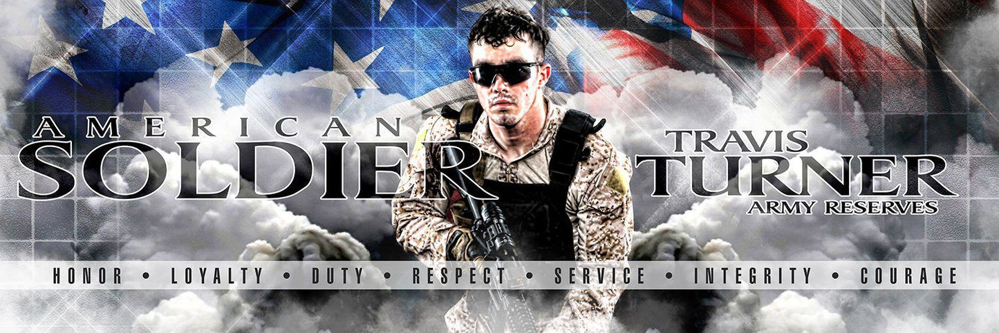 American Soldier - V.1 - Poster/Banner Panoramic-Photoshop Template - Photo Solutions