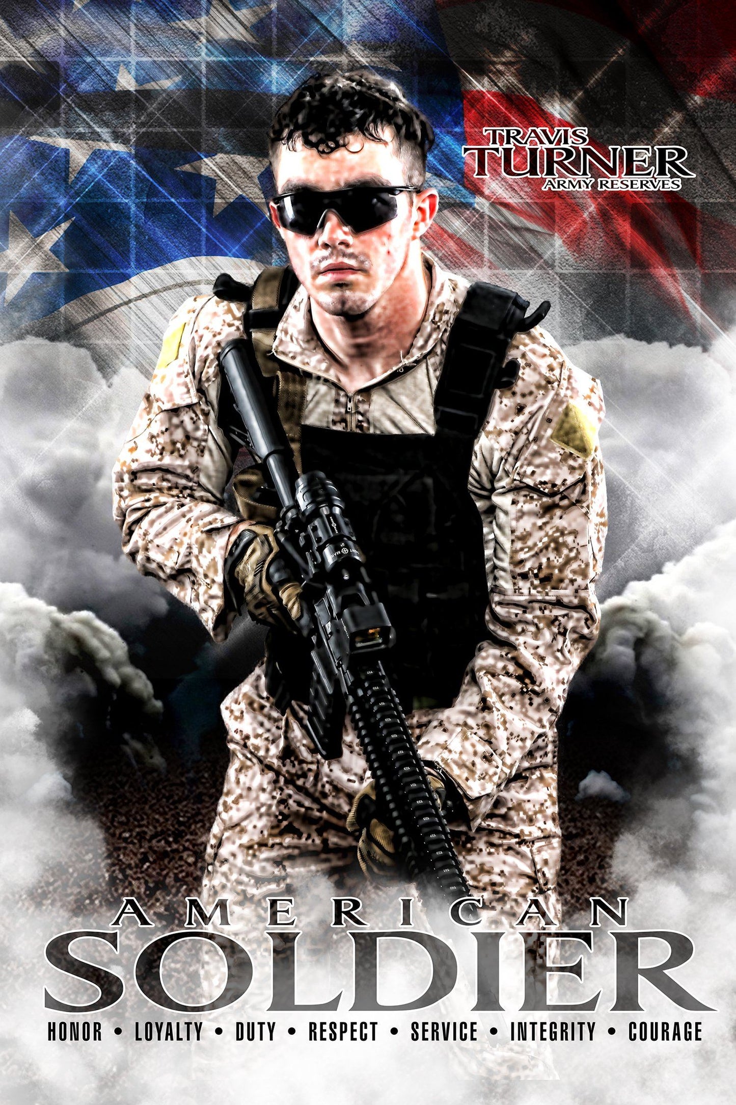 American Soldier - V.1 - Heroes Series - Poster/Banner-Photoshop Template - Photo Solutions