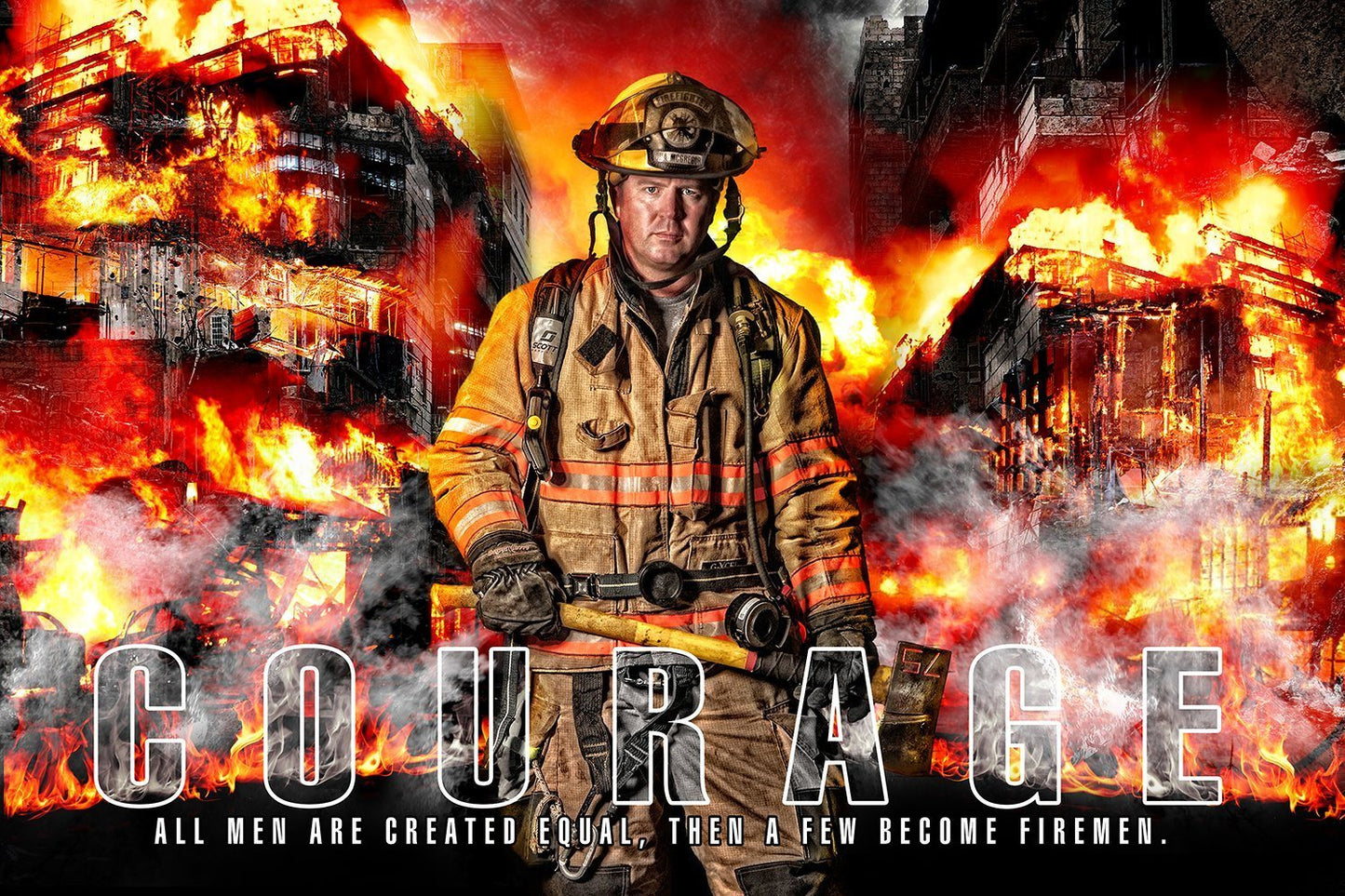 Fireman - V.1 - Heroes Series - Poster/Banner H-Photoshop Template - Photo Solutions