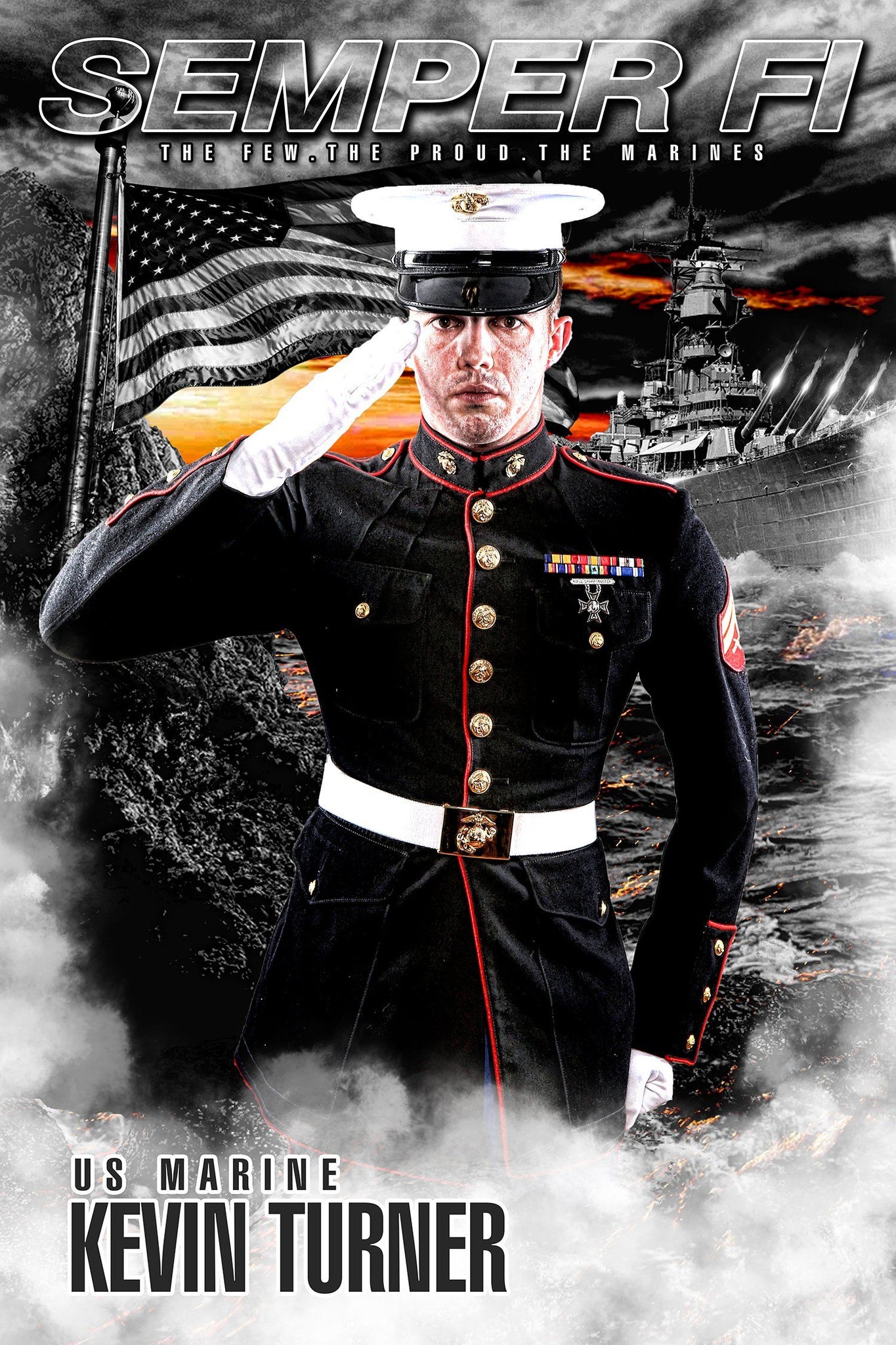 Marine/Navy - V.1 - Heroes Series - Poster/Banner-Photoshop Template - Photo Solutions