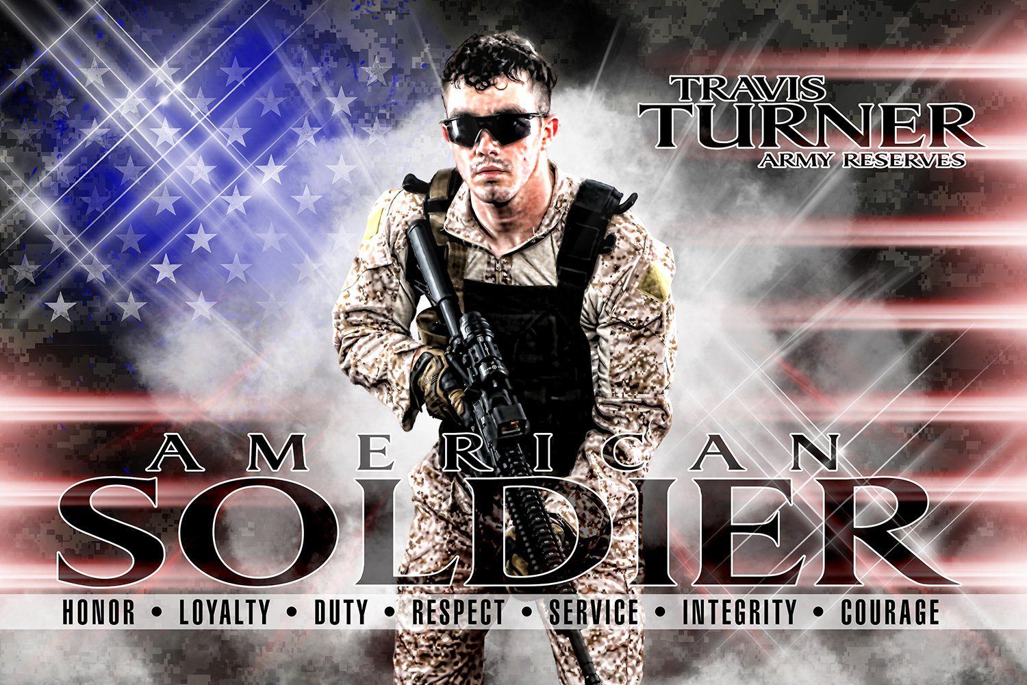 American Soldier - V.2 - Heroes Series - Poster/Banner H-Photoshop Template - Photo Solutions