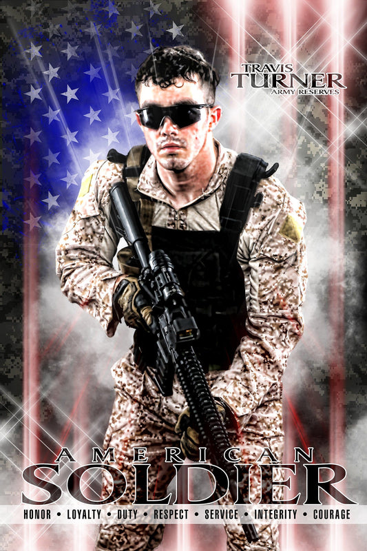 American Soldier - V.2 - Heroes Series - Poster/Banner-Photoshop Template - Photo Solutions