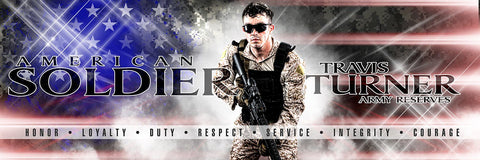 American Soldier - V.2 - Poster/Banner Panoramic-Photoshop Template - Photo Solutions