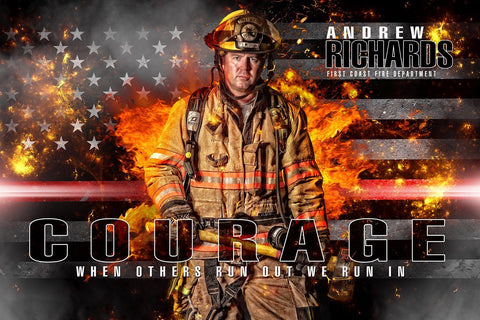 Fireman - V.2 - Heroes Series - Poster/Banner H-Photoshop Template - Photo Solutions