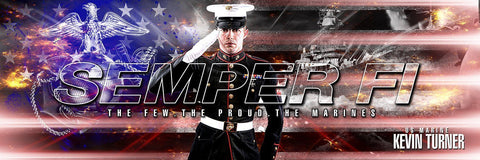 Marine/Navy - V.2 - Poster/Banner Panoramic-Photoshop Template - Photo Solutions