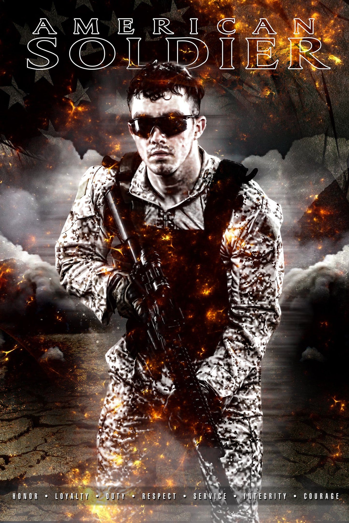 American Soldier - V.3 - Heroes Series - Poster/Banner-Photoshop Template - Photo Solutions