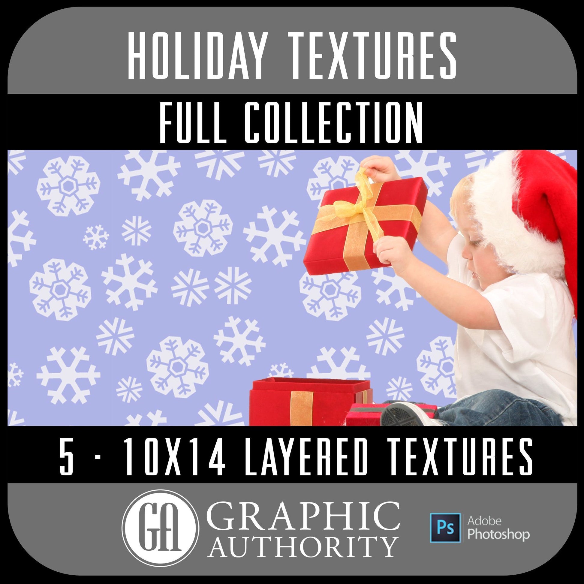 Holiday - 10x14 Layered Textures - Full Collection-Photoshop Template - Graphic Authority