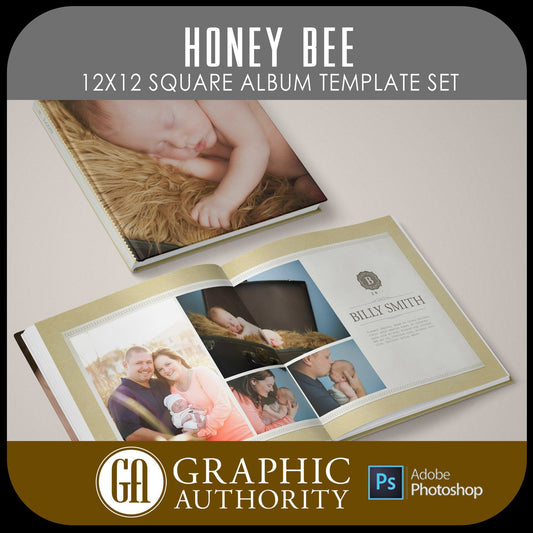 Honey Bee - 12x24 - Album Spreads-Photoshop Template - Graphic Authority