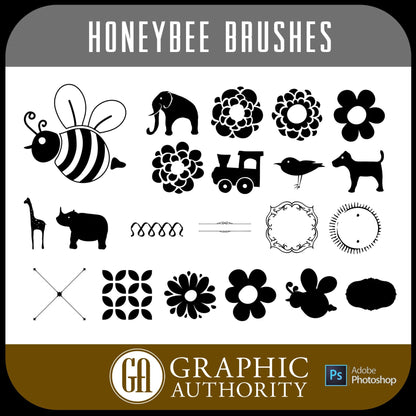 Honeybee Collection Photoshop ABR Brushes-Photoshop Template - Graphic Authority