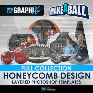 Honeycomb - V.1 - Make-A-Ball Full Template Collection-Photoshop Template - PSMGraphix