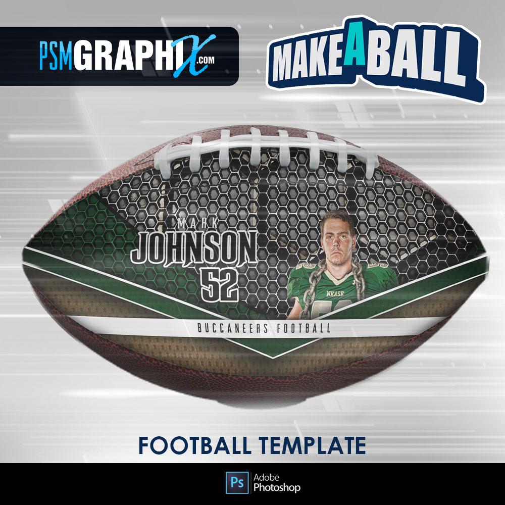 Honeycomb - V.1 - Football  (Full Size) - Make-A-Ball Photoshop Template-Photoshop Template - PSMGraphix
