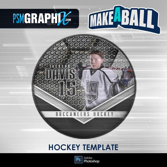 Honeycomb - V.1 - Hockey Puck - Make-A-Ball Photoshop Template-Photoshop Template - PSMGraphix