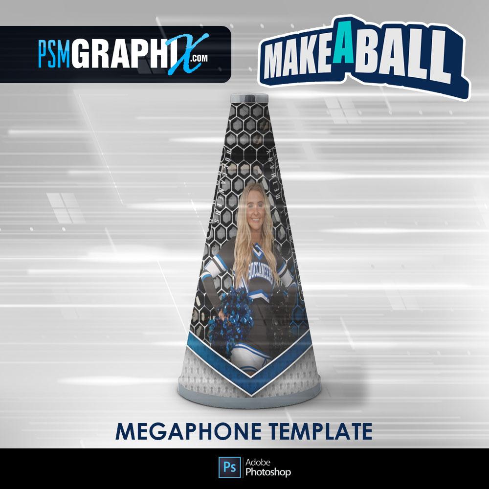 Honeycomb - V.1 - Cheer Megaphone - Make-A-Ball Photoshop Template-Photoshop Template - PSMGraphix