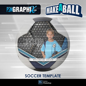 Honeycomb - V.1 - Soccer Ball (Full Size)  - Make-A-Ball Photoshop Template-Photoshop Template - PSMGraphix