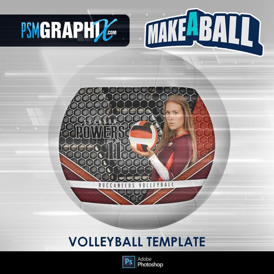 Honeycomb - V.1 - Volleyball (FULL SIZE) - Make-A-Ball Photoshop Template-Photoshop Template - PSMGraphix