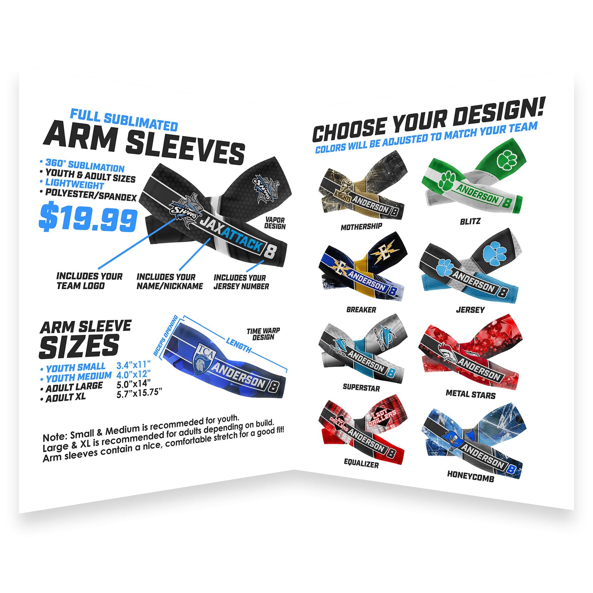 Arm Sleeve Marketing - Parent Order Forms-Photoshop Template - PSMGraphix
