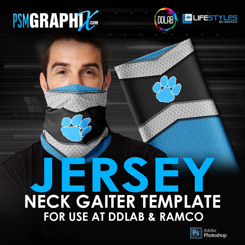 Jersey - Neck Gaiter Template - Ramco & DDlab Compatible-Photoshop Template - PSMGraphix