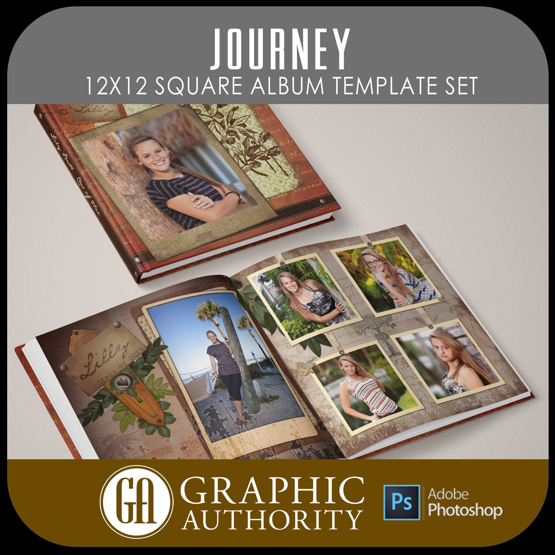 Journey - 12x24 - Album Spreads-Photoshop Template - Graphic Authority