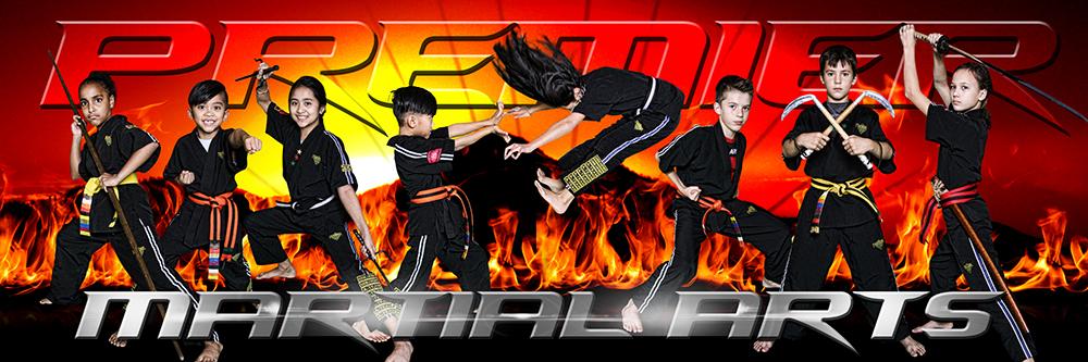 Fire Sunset - Martial Arts Series - Poster/Banner Panoramic-Photoshop Template - Photo Solutions