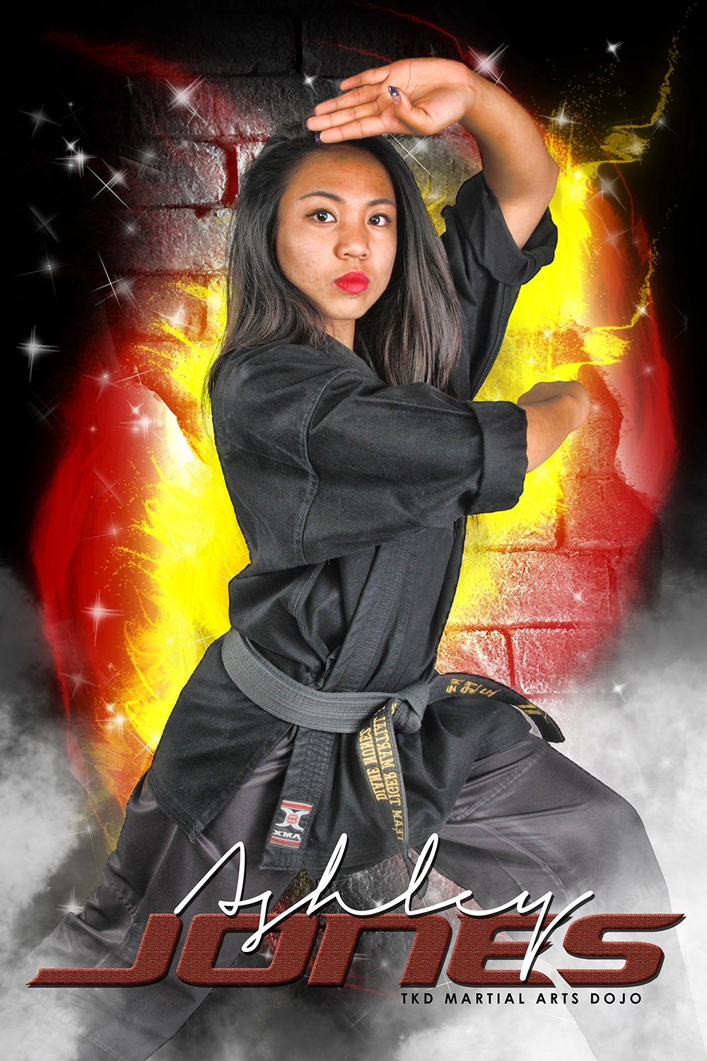 Brick Fire - Martial Arts Series - Poster/Banner V-Photoshop Template - Photo Solutions