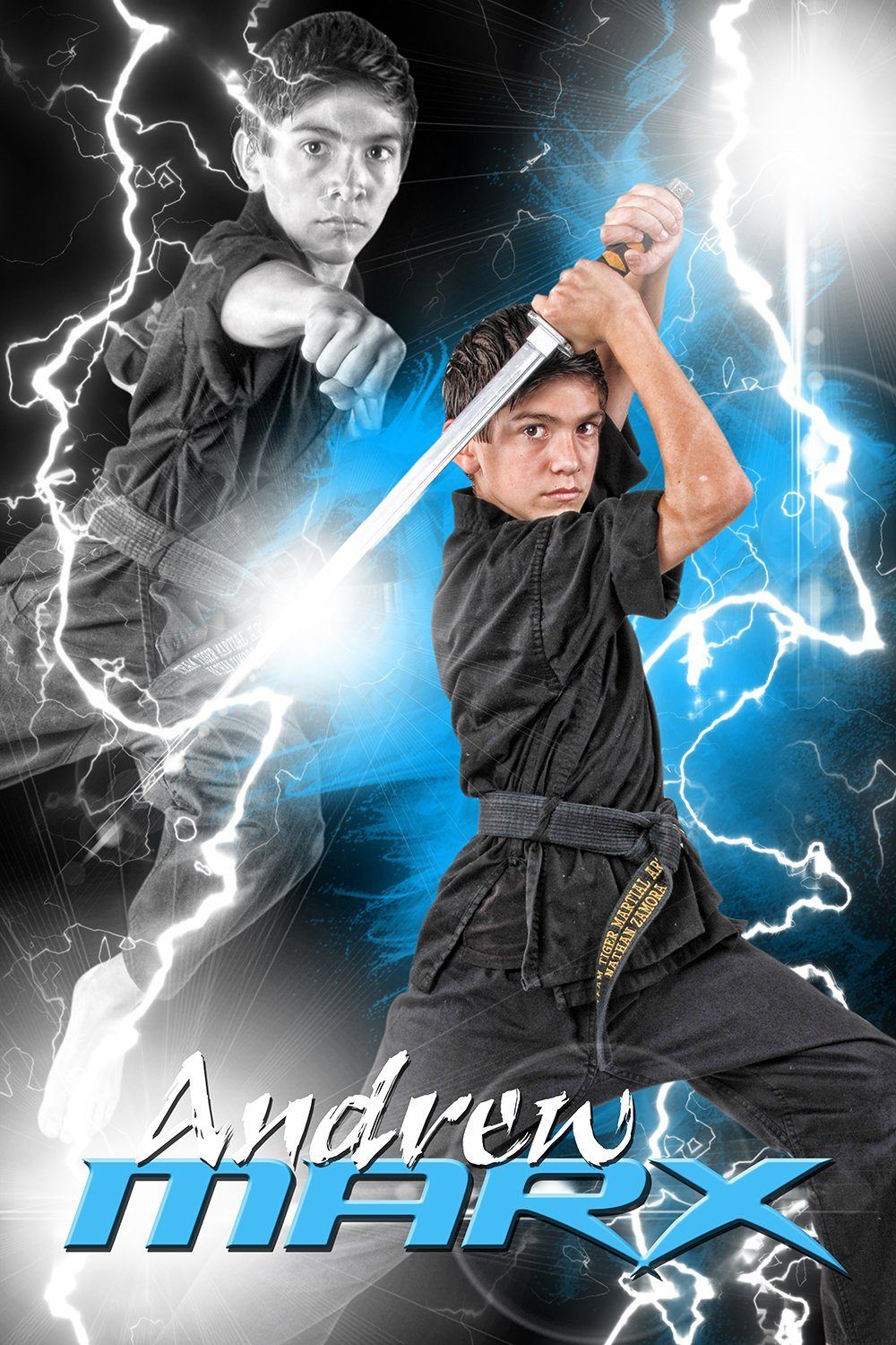 Lightning - Martial Arts Series - Poster/Banner V-Photoshop Template - Photo Solutions