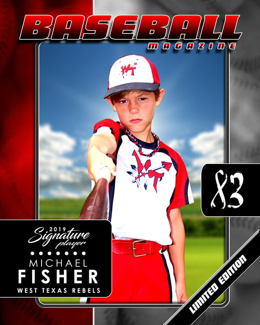 Signature Player - Baseball - V1 - Drop-In Magazine Cover Template-Photoshop Template - Photo Solutions